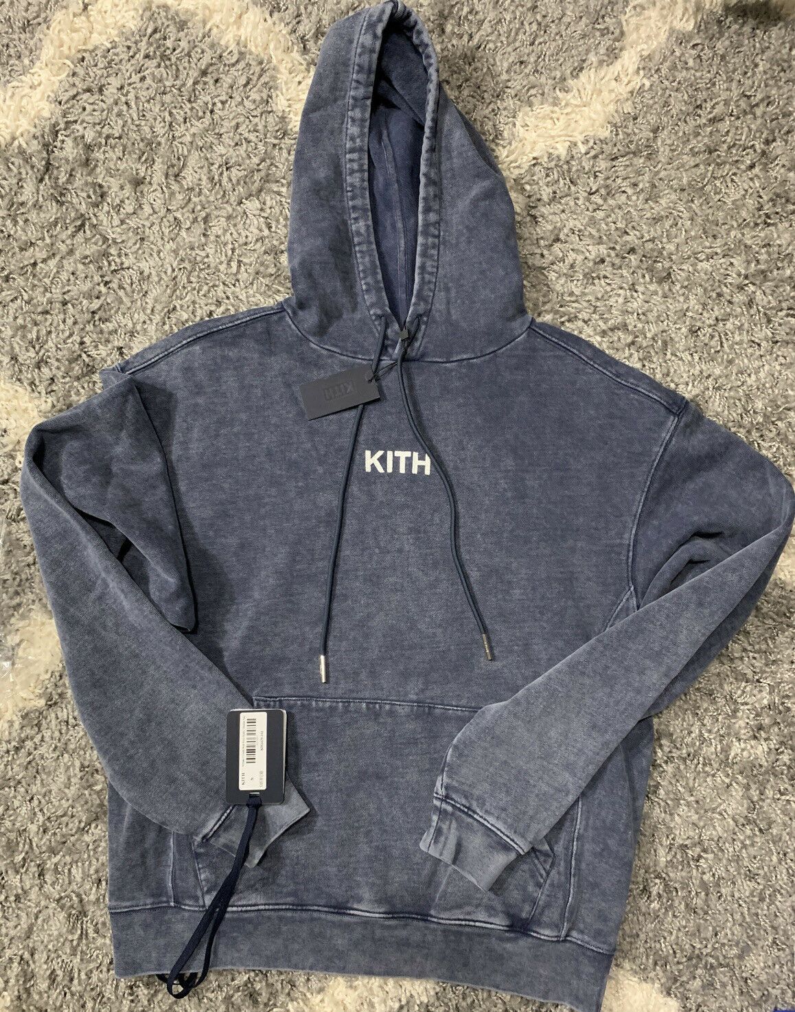 Kith Williams III Crystal Wash Hoodie Dark Navy