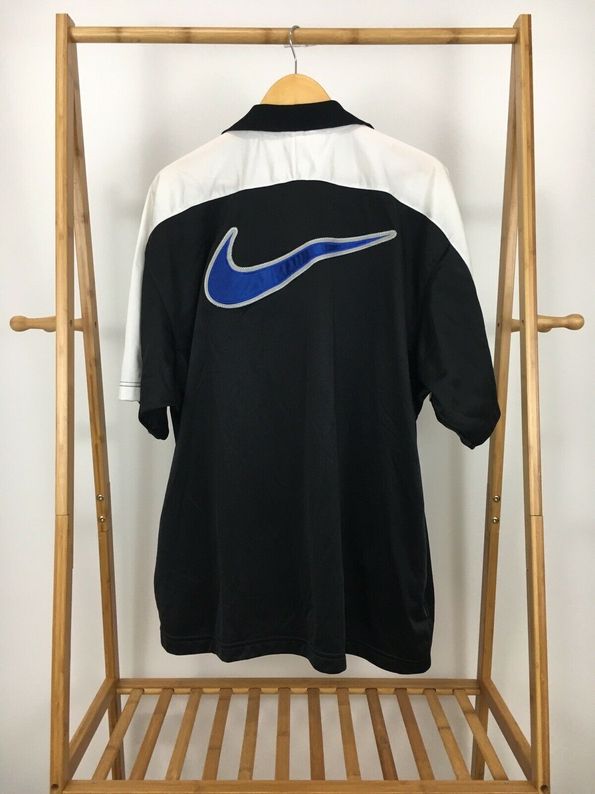 RARE VTG Nike Big Swoosh Full Zip Warm Up Jersey Shirt XL
