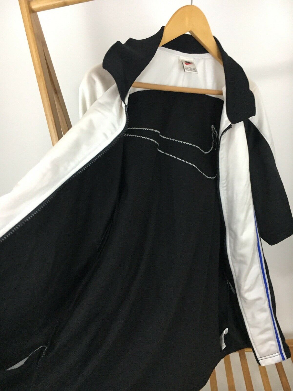 RARE VTG Nike Big Swoosh Full Zip Warm Up Jersey Shirt XL