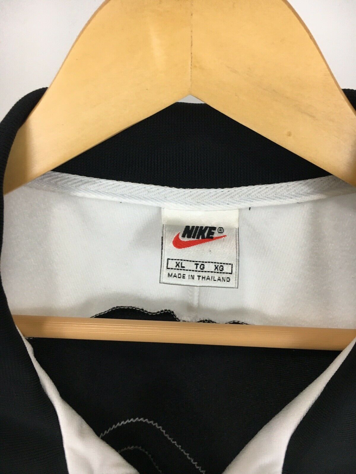 RARE VTG Nike Big Swoosh Full Zip Warm Up Jersey Shirt XL