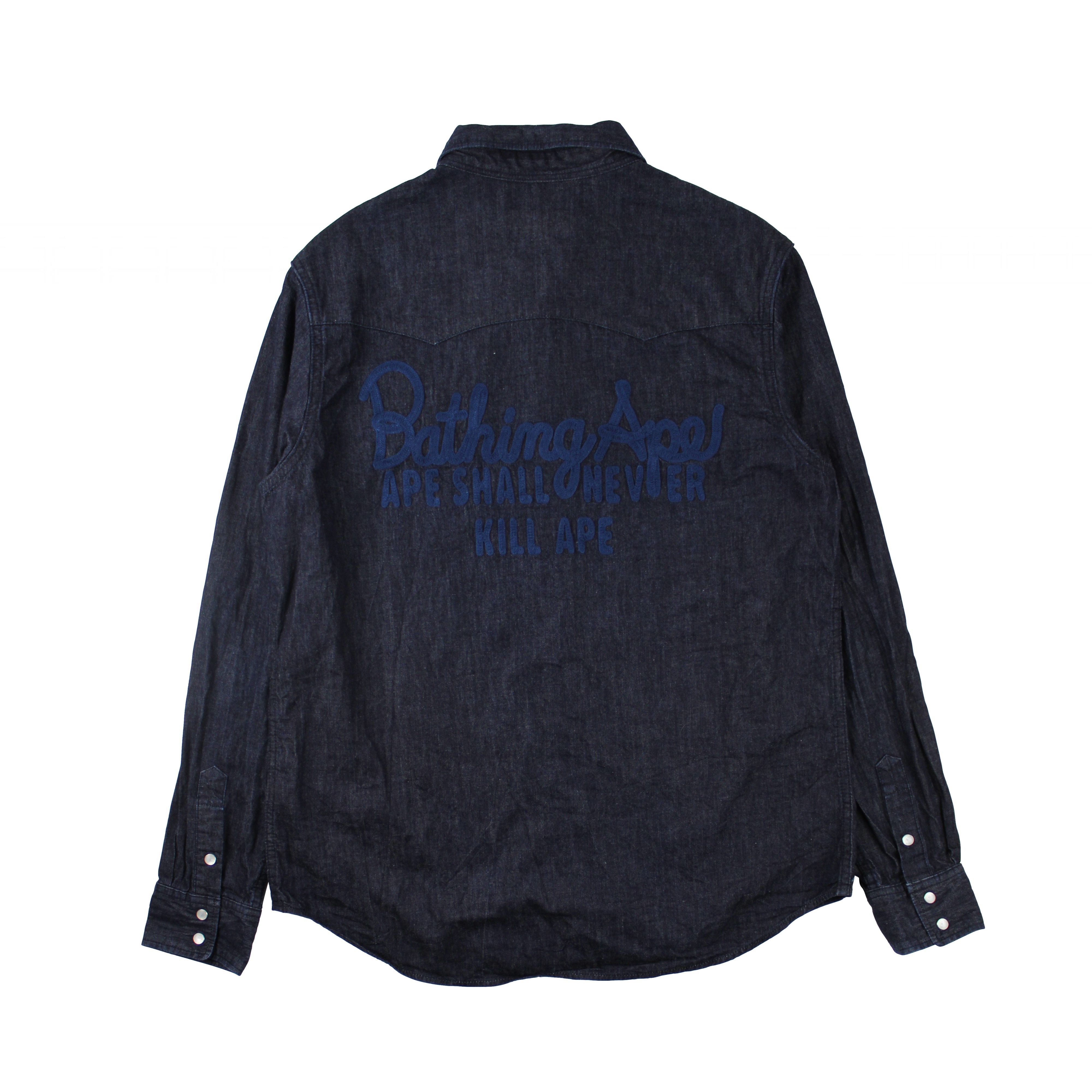 Bape Bape “Ape Shall Never Kill Ape” Logo Patch Shirt Size US L / EU 52-54 / 3 - 3 Thumbnail