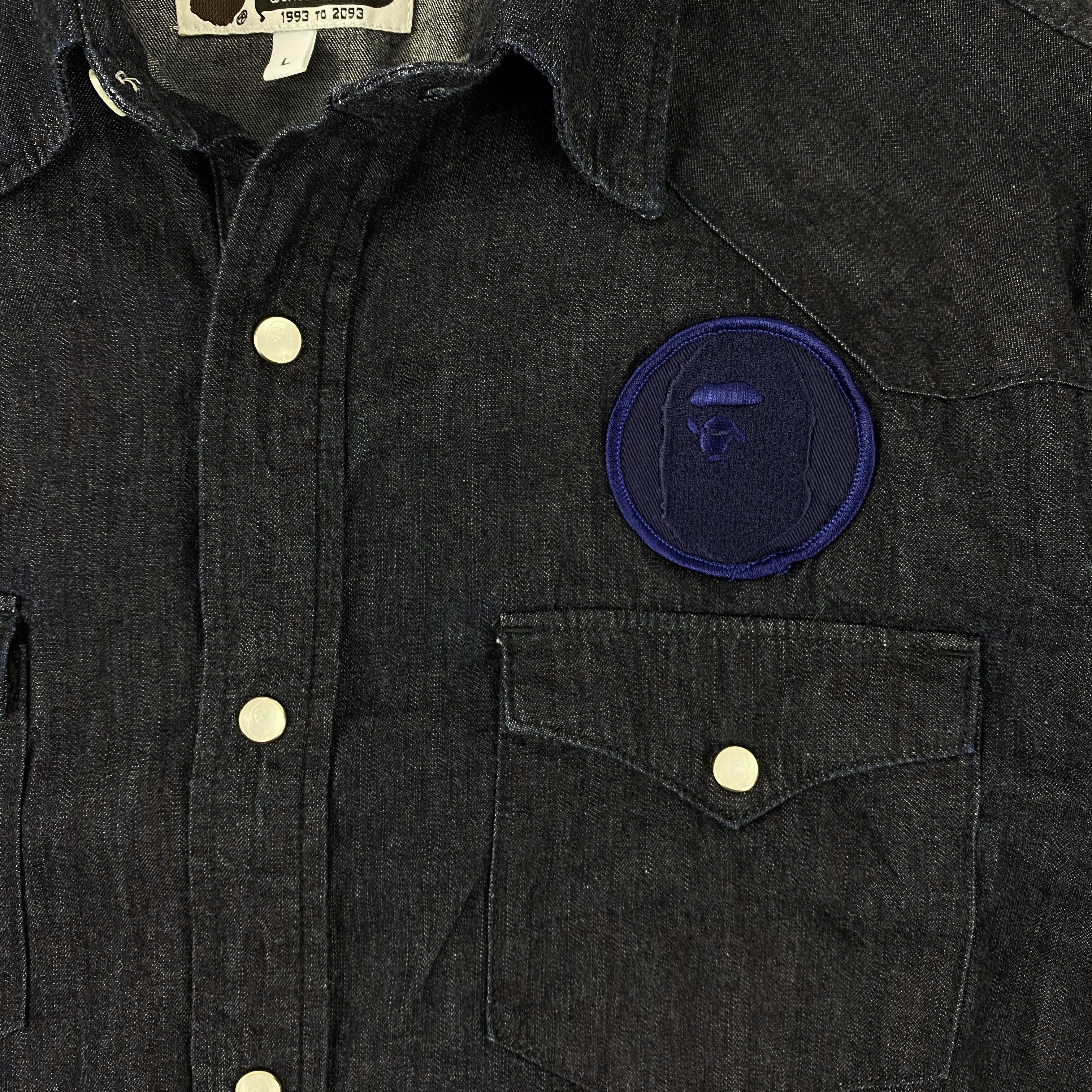 Bape Bape “Ape Shall Never Kill Ape” Logo Patch Shirt Size US L / EU 52-54 / 3 - 4 Thumbnail
