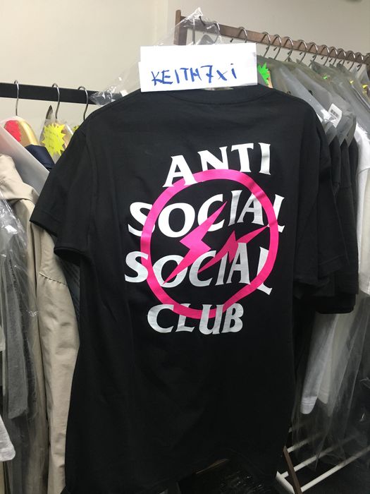 Fragment Design Anti Social Social Club x Fragment Bolt Tee Pink