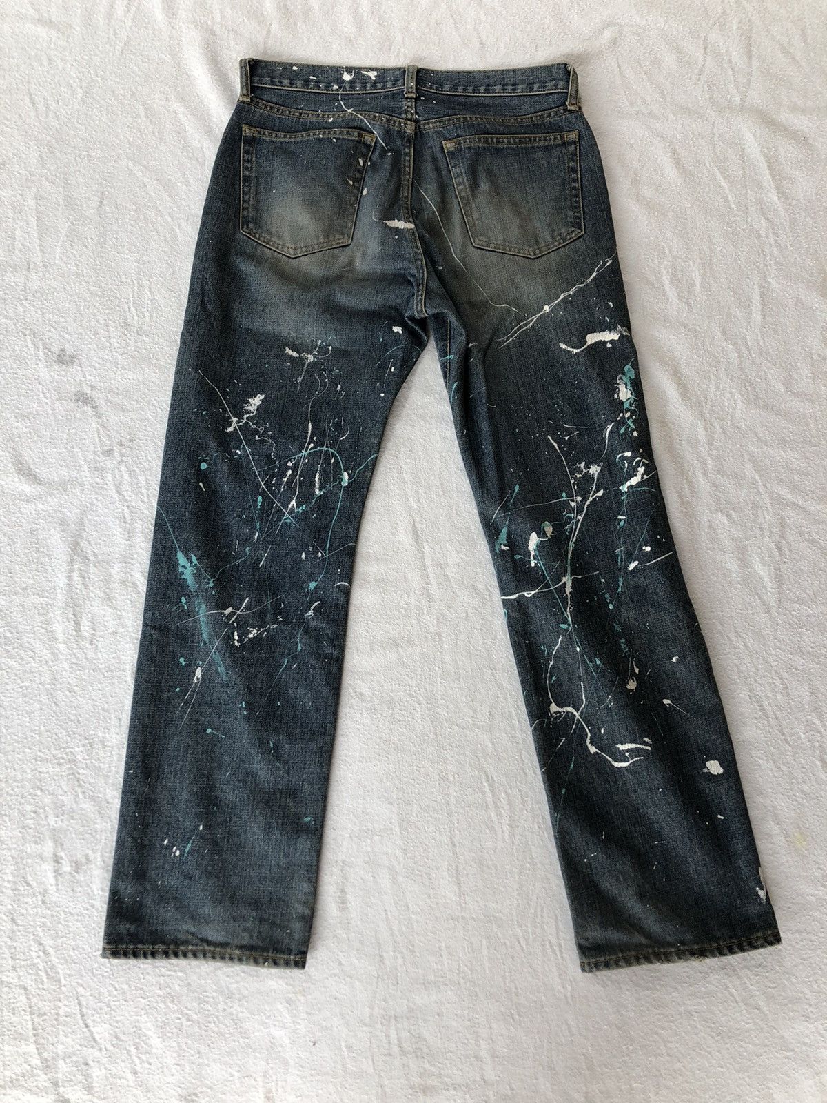 Hysteric Glamour × Japanese Brand Painted Jeans by Uniqlo Size US 32 / EU 48 - 2 Thumbnail