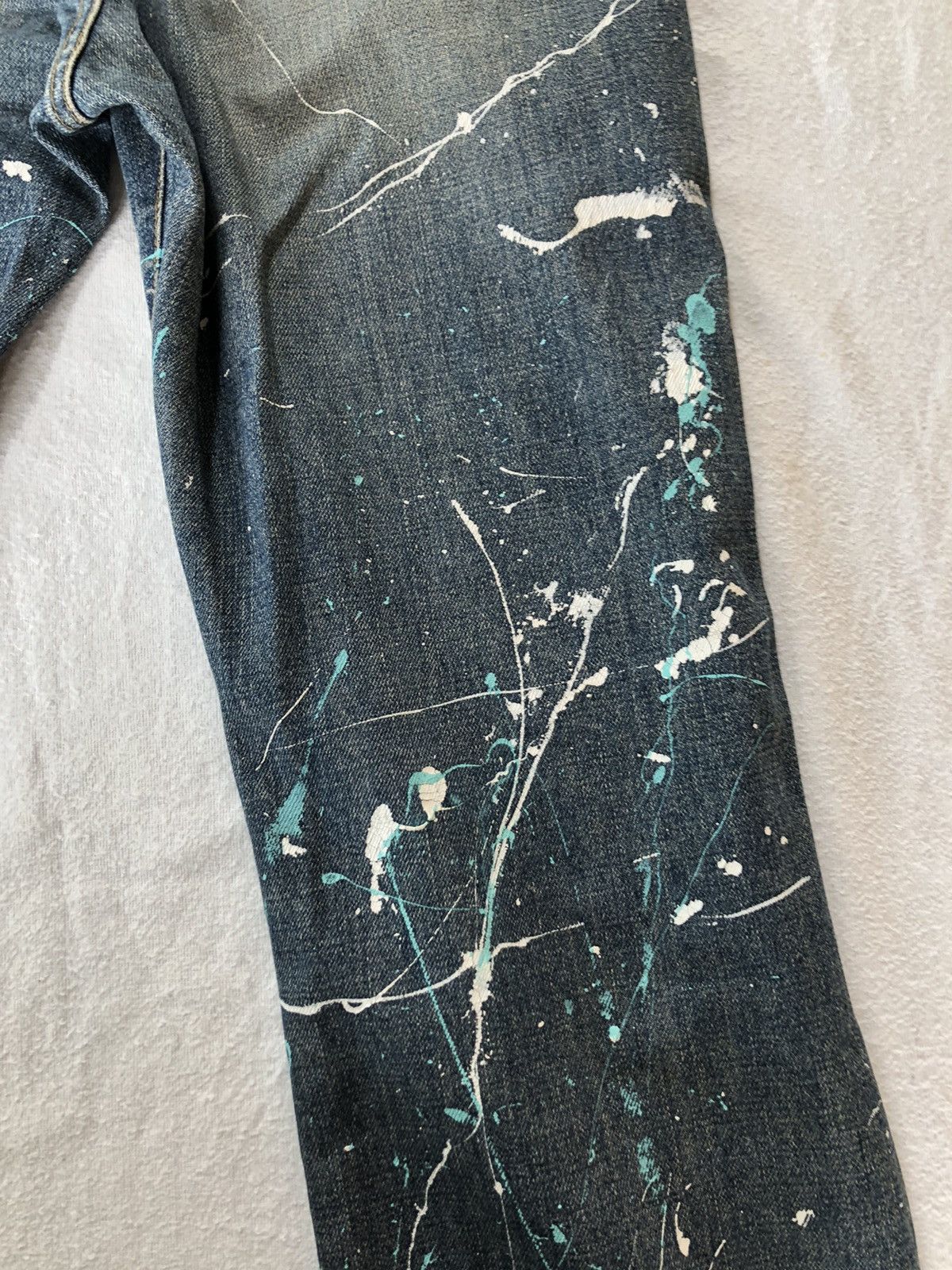 Hysteric Glamour × Japanese Brand Painted Jeans by Uniqlo Size US 32 / EU 48 - 3 Thumbnail