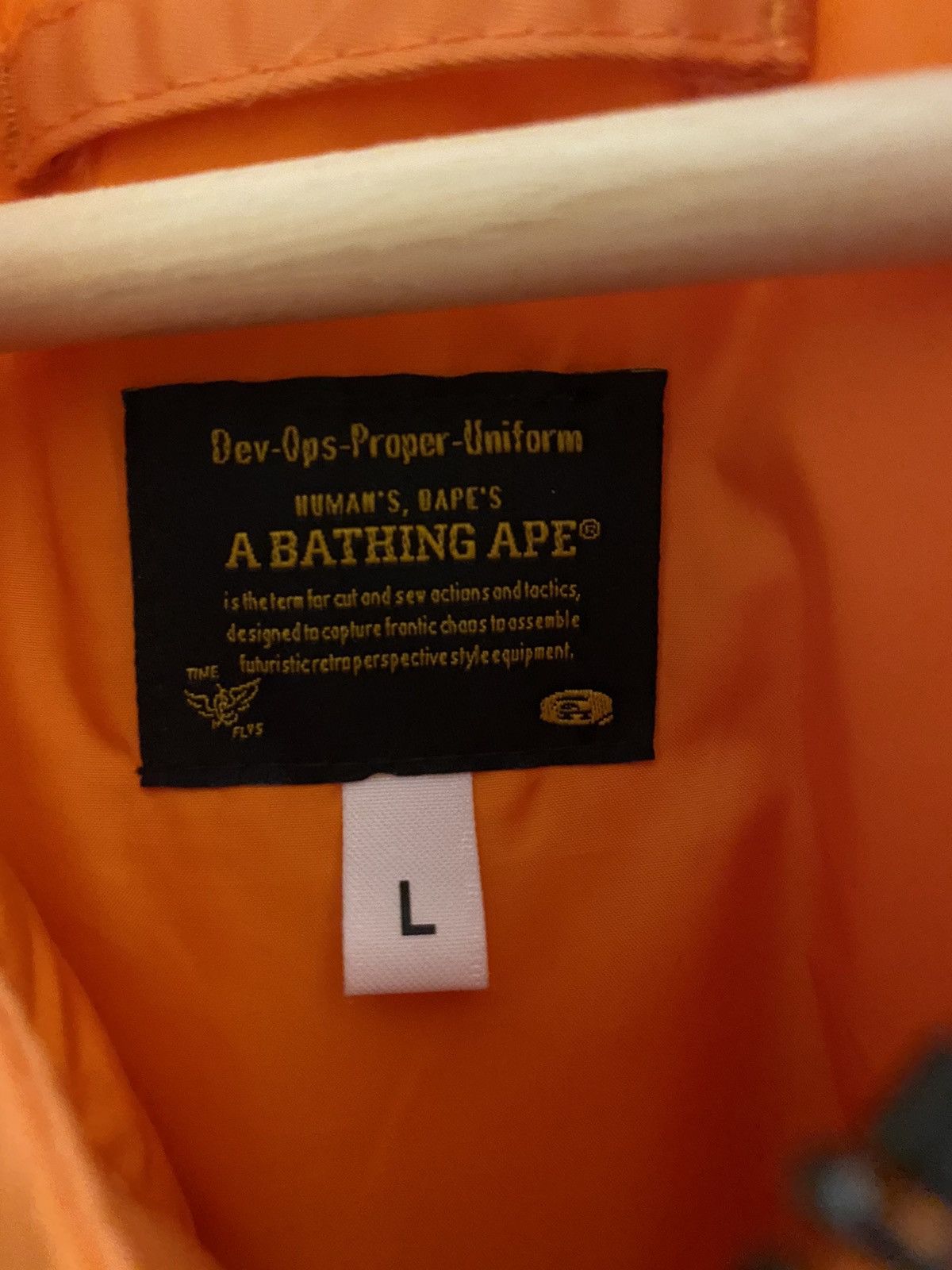 Bape VERY RARE Bape Reflector Shark MA-1 Orange Jacket 19AW Size US L / EU 52-54 / 3 - 4 Thumbnail