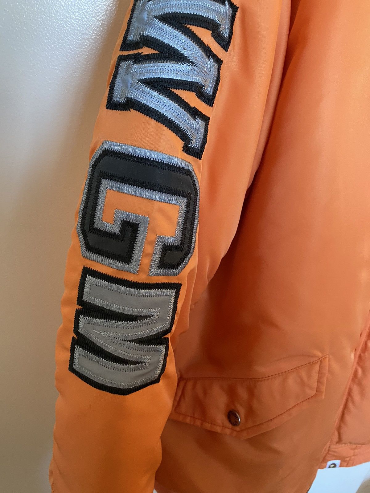 Bape VERY RARE Bape Reflector Shark MA-1 Orange Jacket 19AW Size US L / EU 52-54 / 3 - 10 Thumbnail