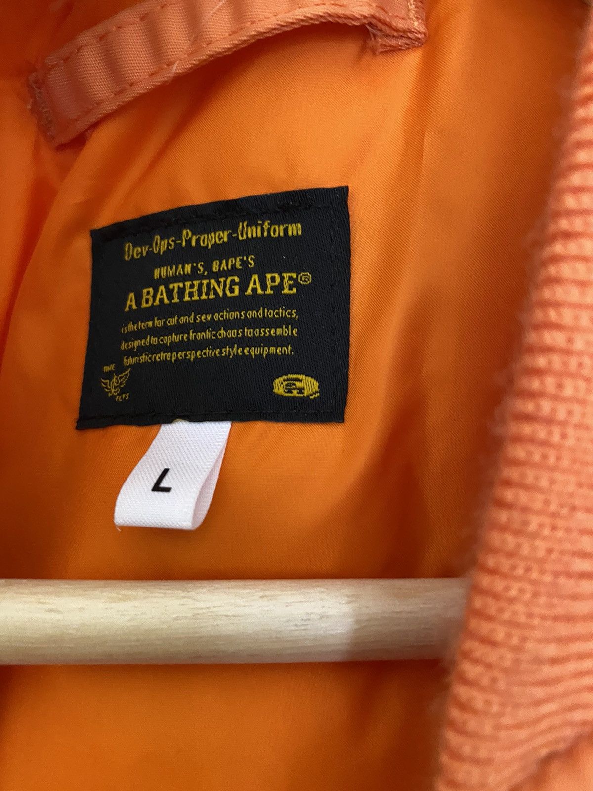 Bape VERY RARE Bape Reflector Shark MA-1 Orange Jacket 19AW Size US L / EU 52-54 / 3 - 3 Thumbnail