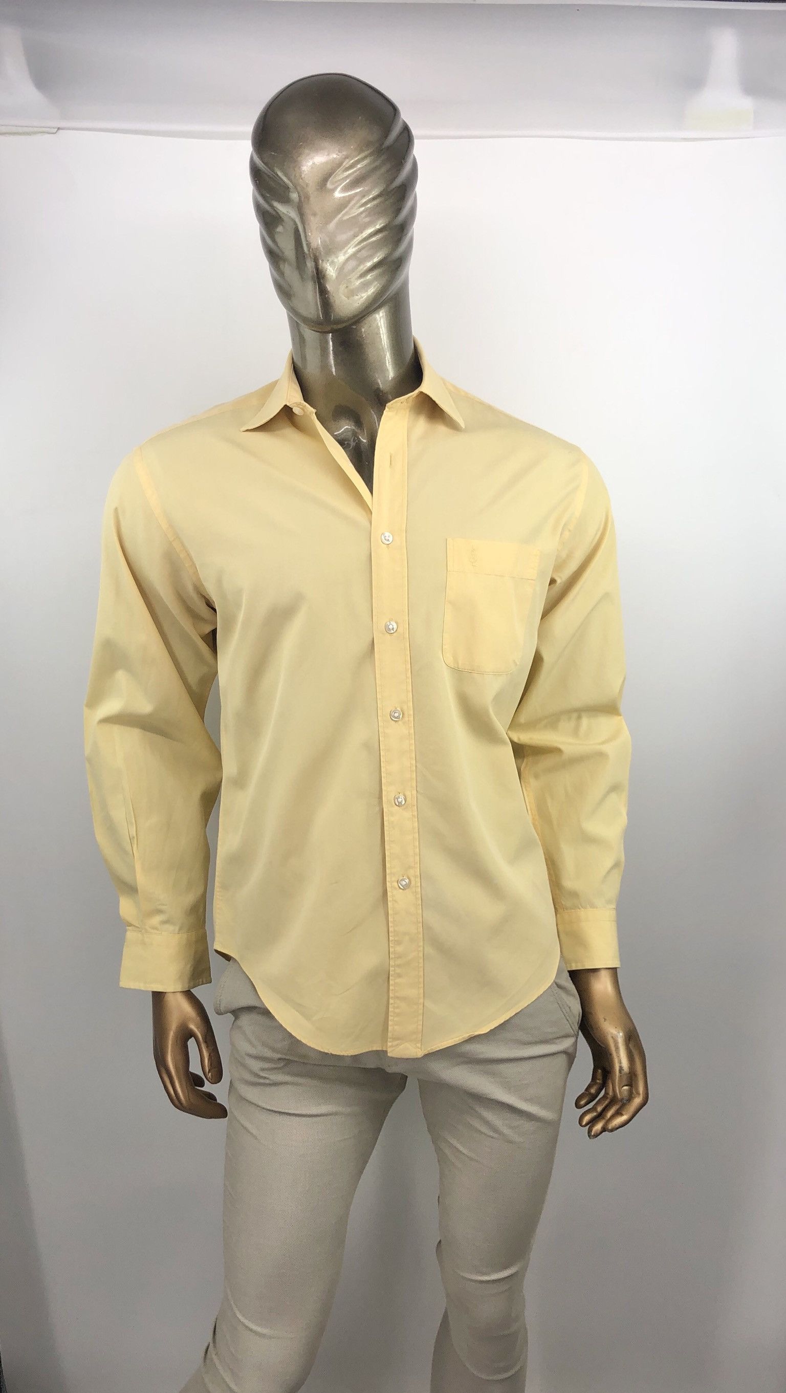 🔥 Vintage Saint Laurent Shirt ysl yellow L size