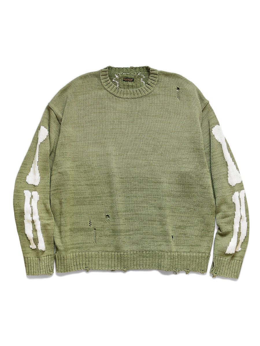 無料発送 kapital bone Sweater damage knit 3 Kapital メンズ