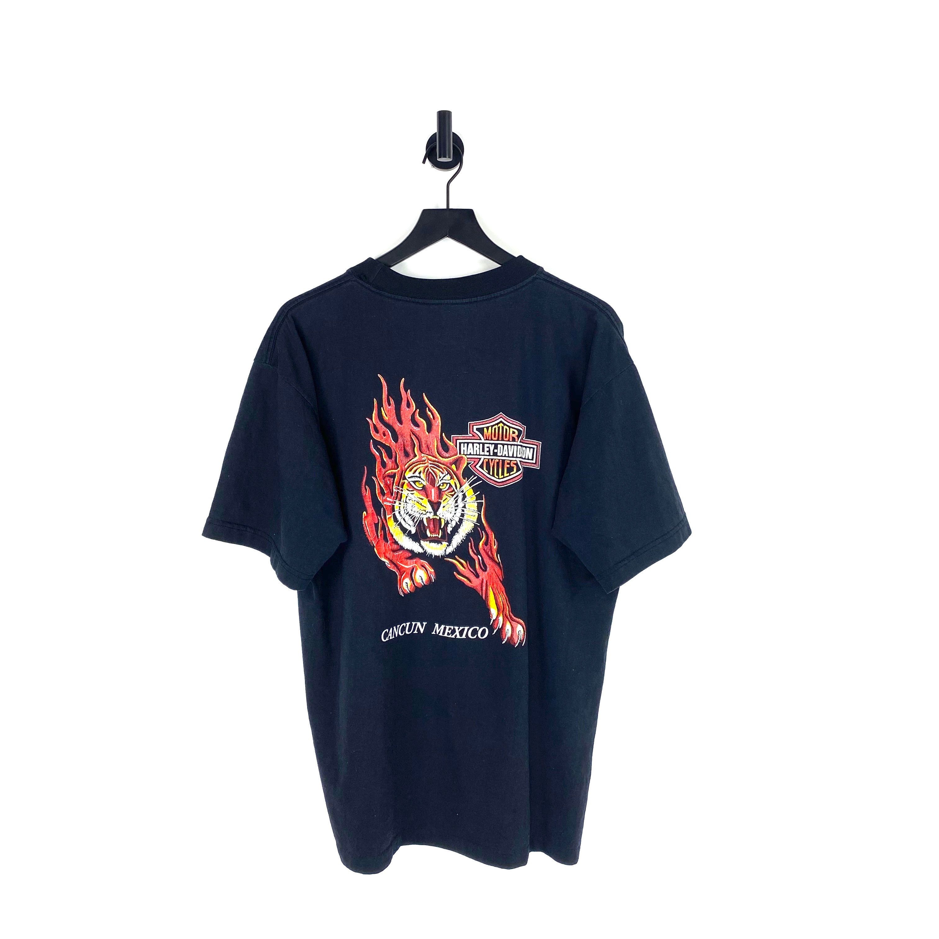Harley Davidson Flame Tiger 90s Ｔシャツ Harley Davidson Flame Tiger 90s ハーレー タイガー フレイム T