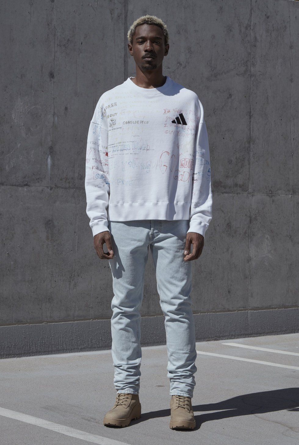 Yeezy hand drawn crewneck top