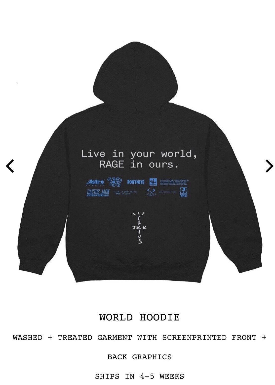 Travis Scott Travis Scott x Fortnite World Hoodie Size XL Cactus Jack |  Grailed