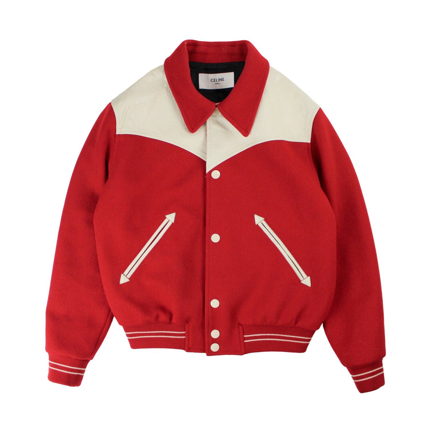 Celine × Hedi Slimane Celine FW19 Red Teddy Bomber Jacket Size US S / EU 44-46 / 1 - 1 Thumbnail