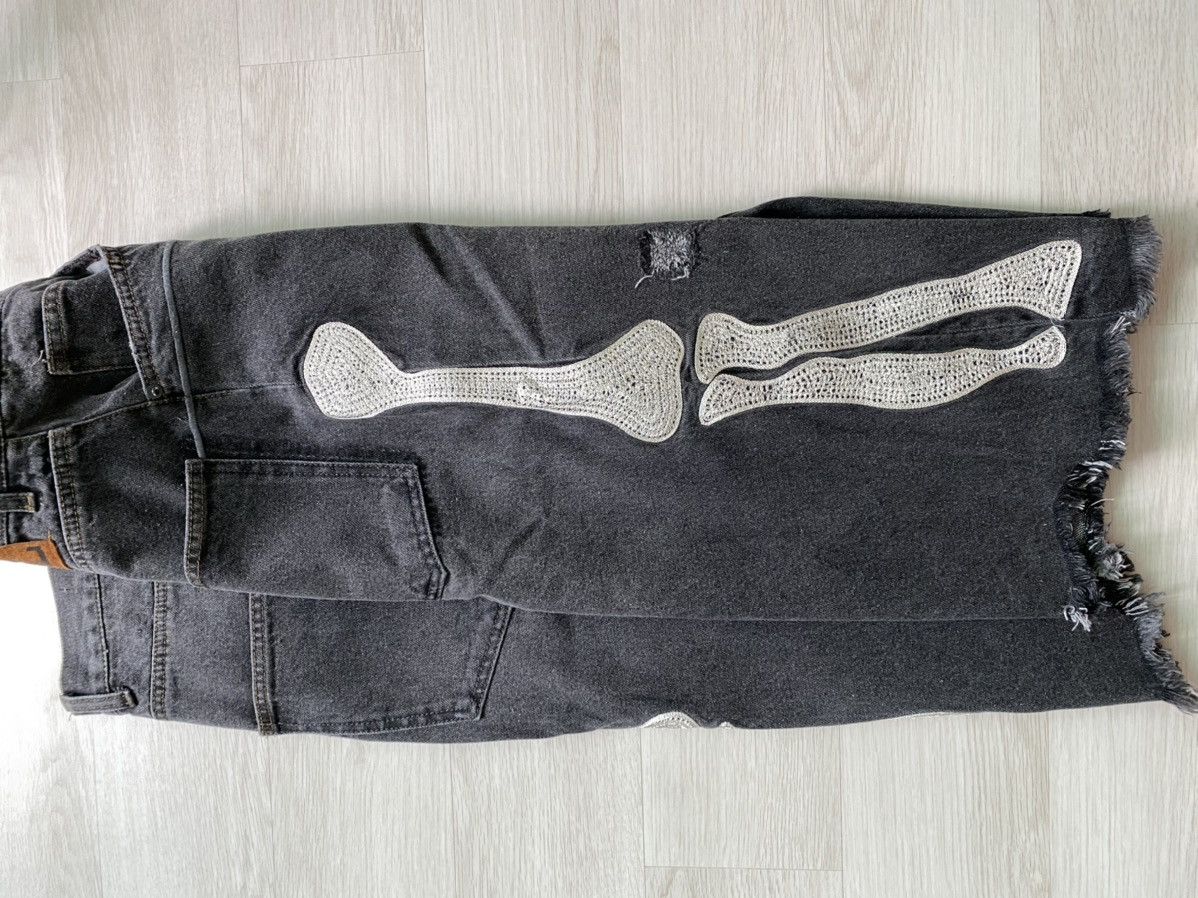 Kapital × Kapital Kountry kapital denim shorts bone skeleton