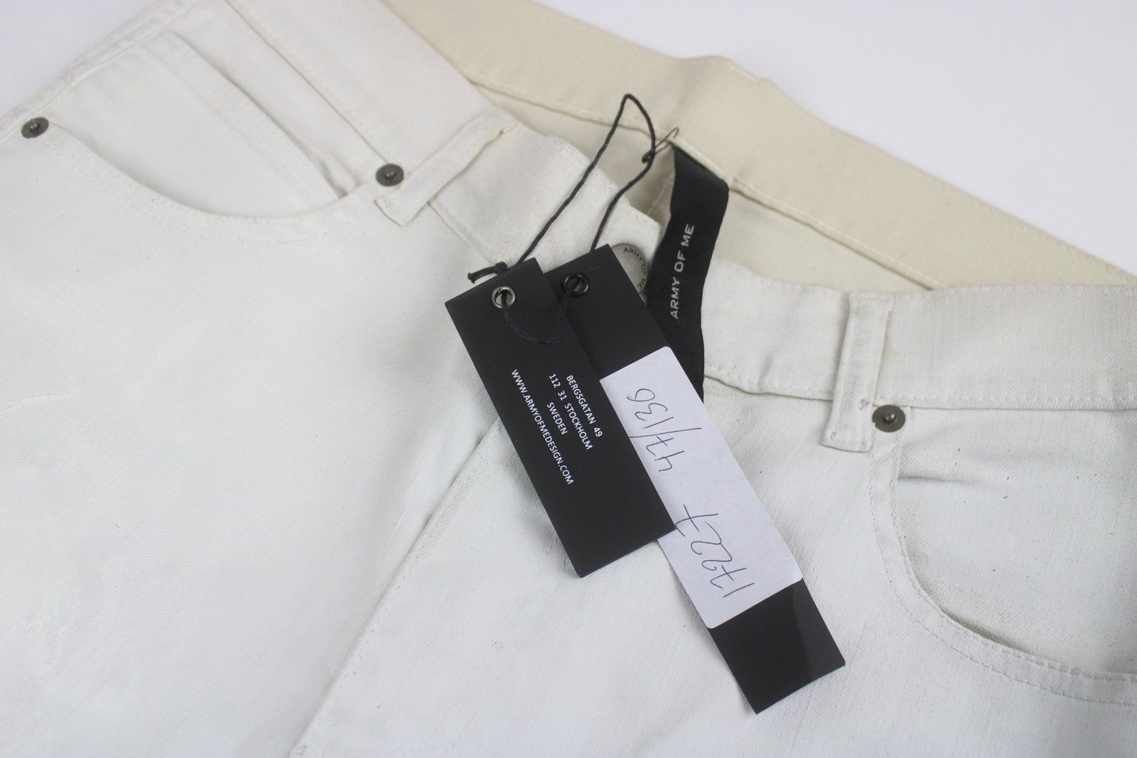 Army Of Me ~W31 S / S 2014 Stained Painted Coated Slim Fit Jeans 6054* Size US 31 - 3 Thumbnail