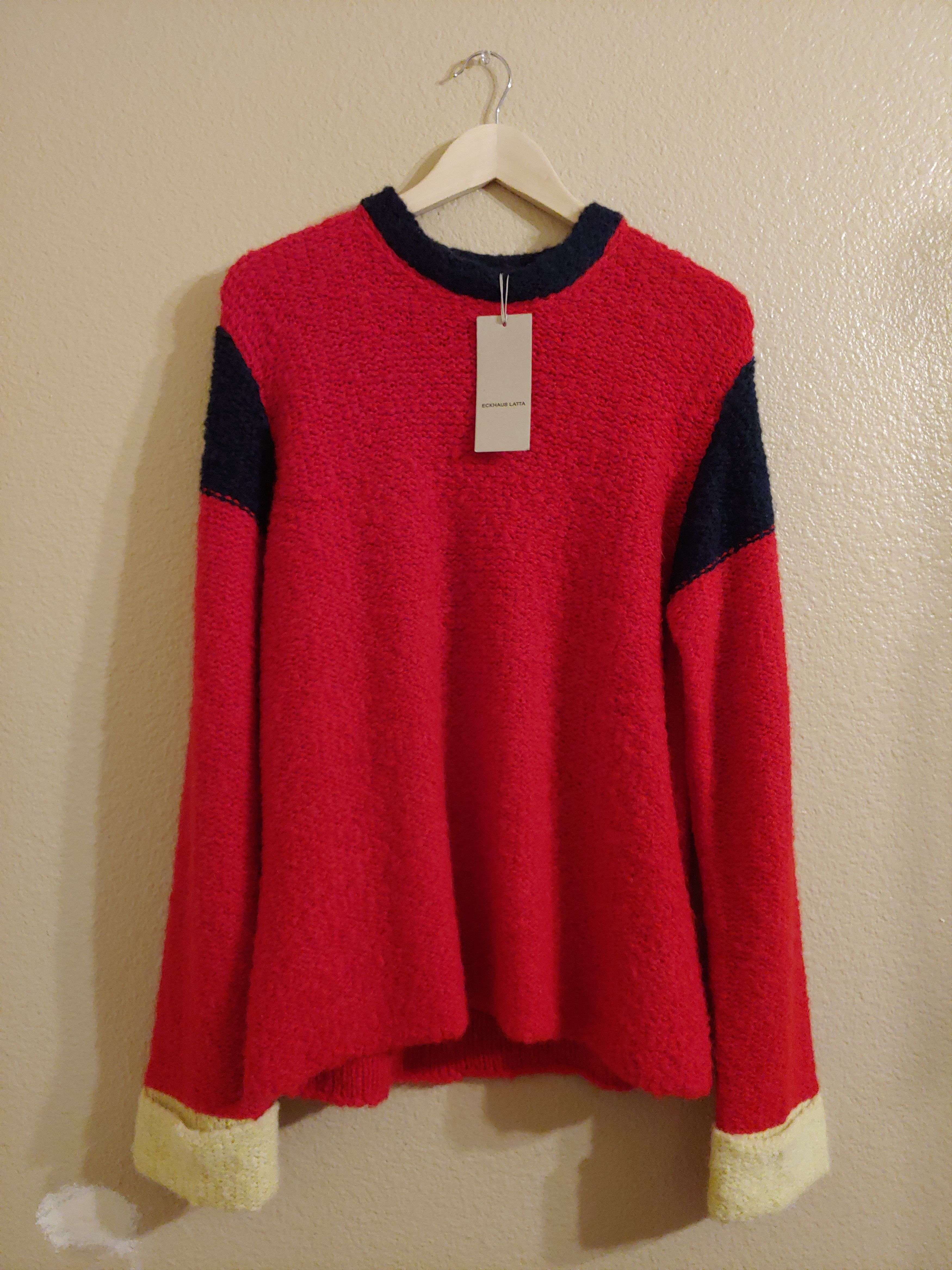 image of Eckhaus Latta Kermit Sweater in Red, Men's (Size Large)