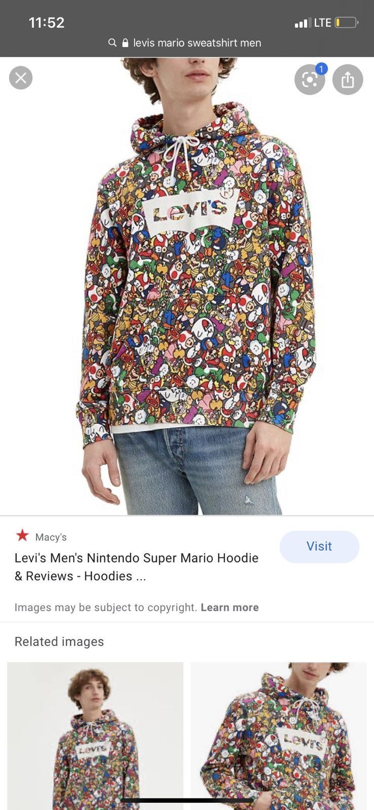 Hoodie mario bros levis sale