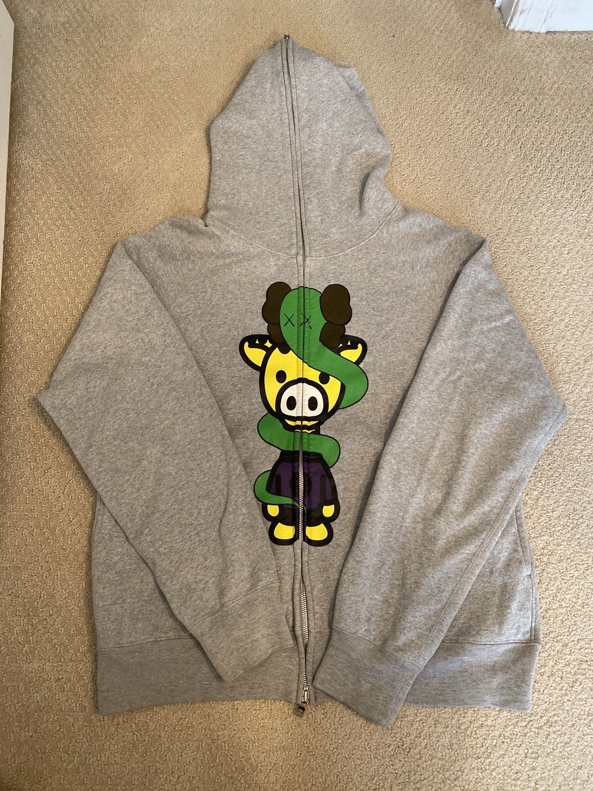 Bape × Kaws Bape Baby Milo x Kaws Giraffe ZIP Up Hoodie | Grailed