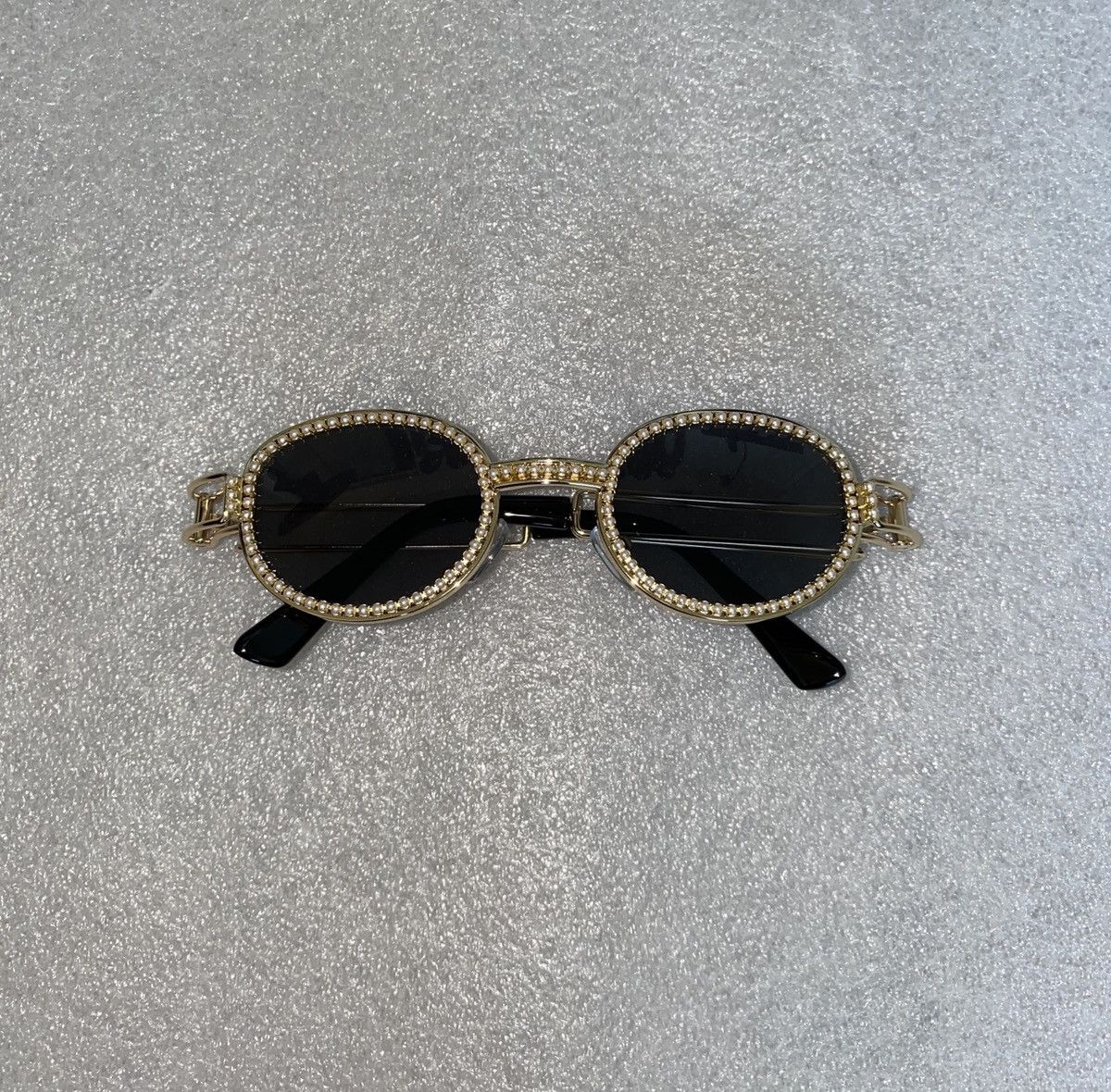 Iceberg Iced out pearls black & gold round steampunk sunglasses Size ONE SIZE - 1 Thumbnail