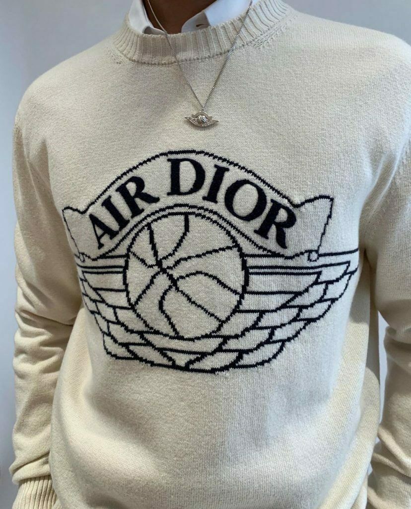 Dior Air Dior Jordan Wings Logo Cashmere Long Sleeve Jumper XL 