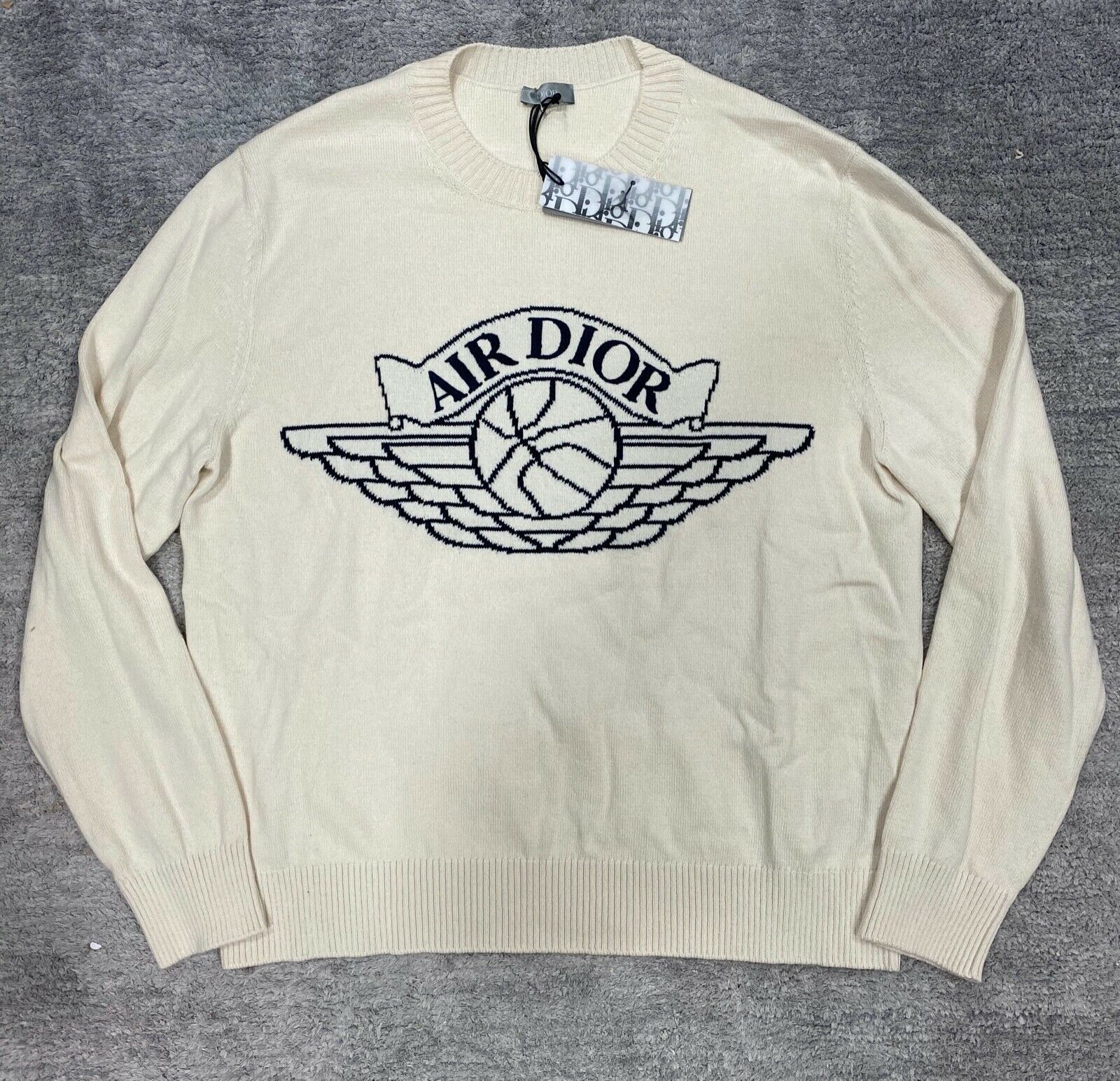 Dior Air Dior Jordan Wings Logo Cashmere Long Sleeve Jumper XL 