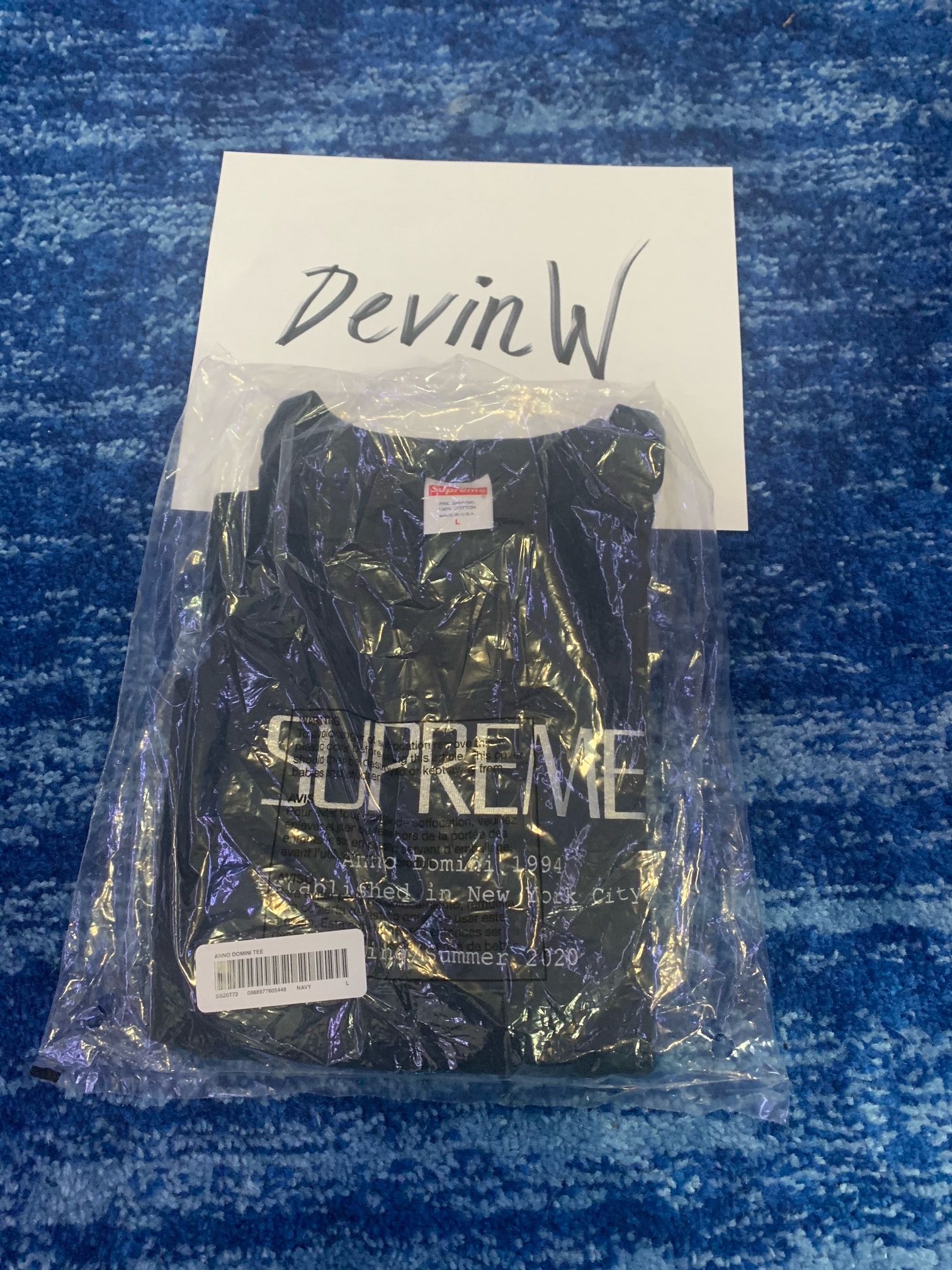 Supreme Supreme Anno Domini Tee Navy Large | Grailed