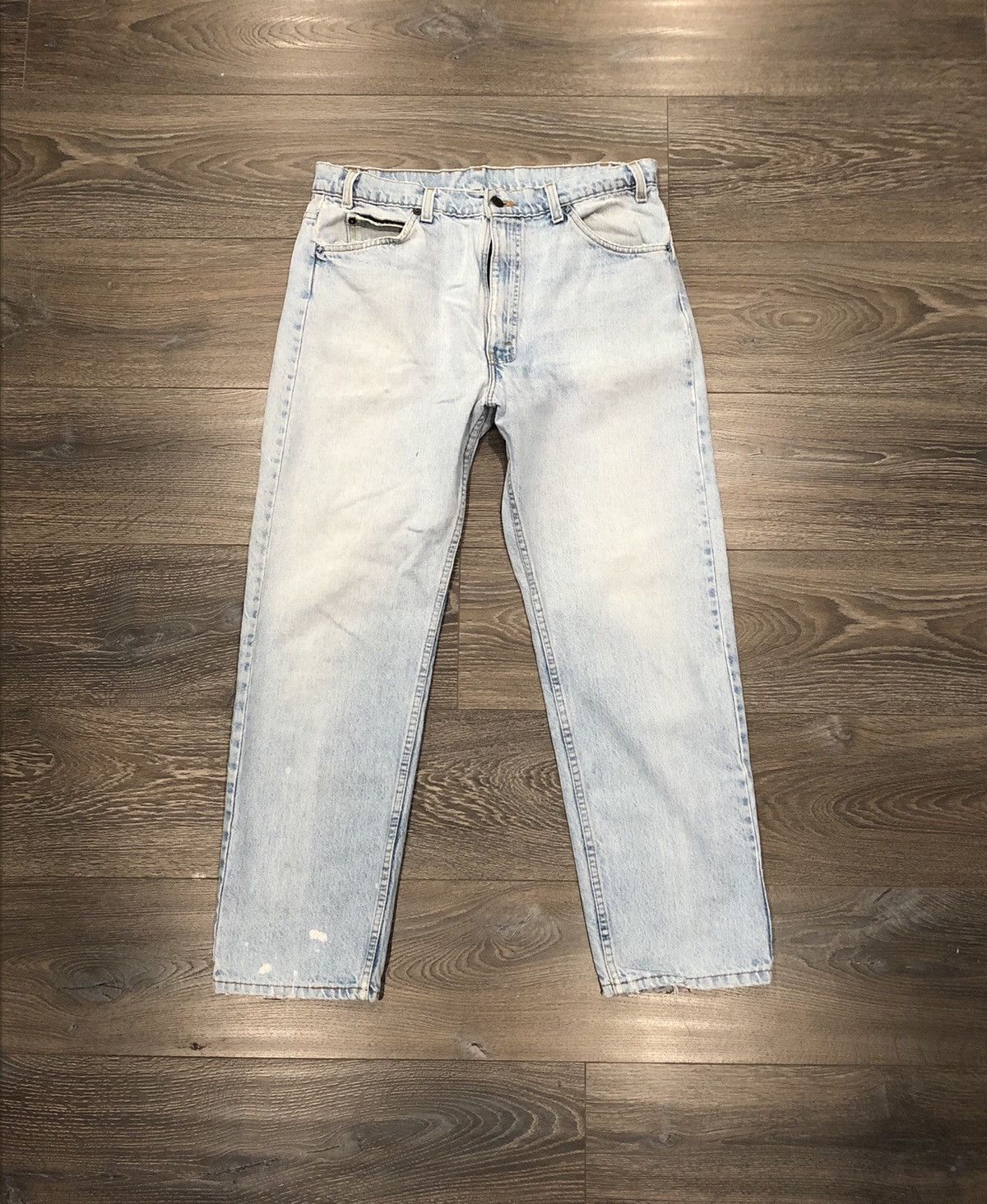 orange tab levi 505 light wash