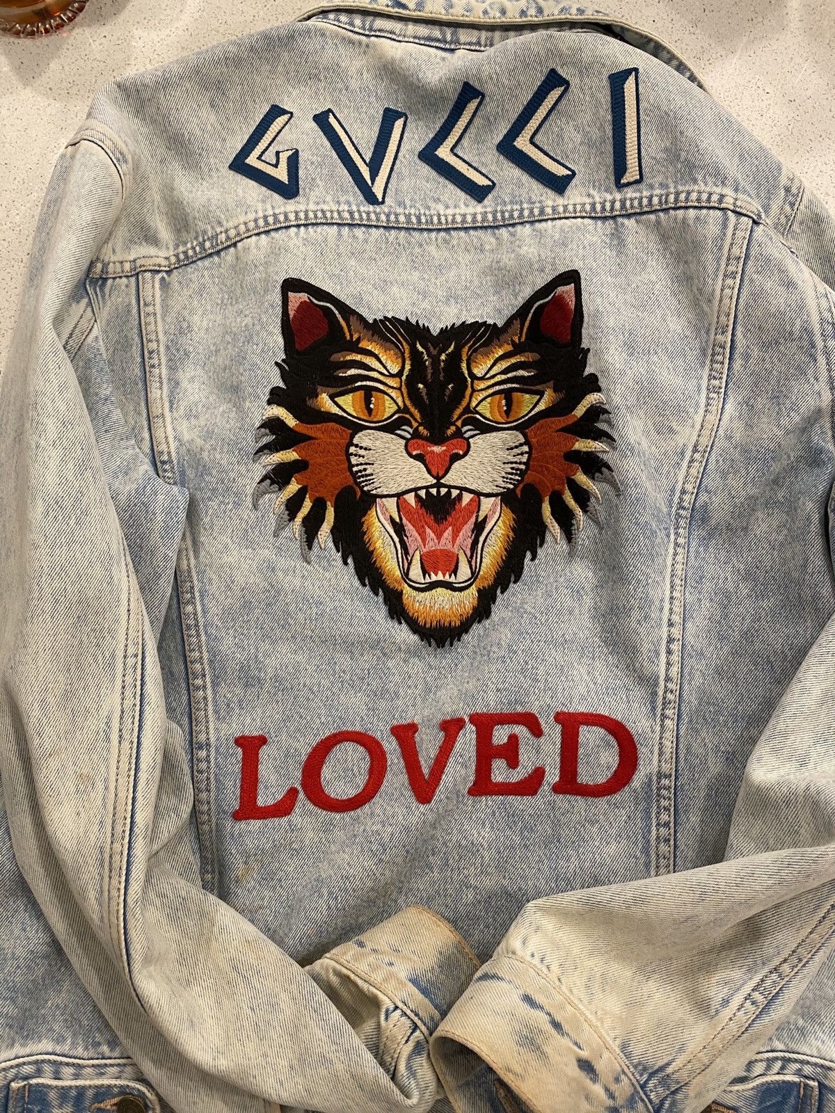 Gucci Denim Jacket Tiger Grailed