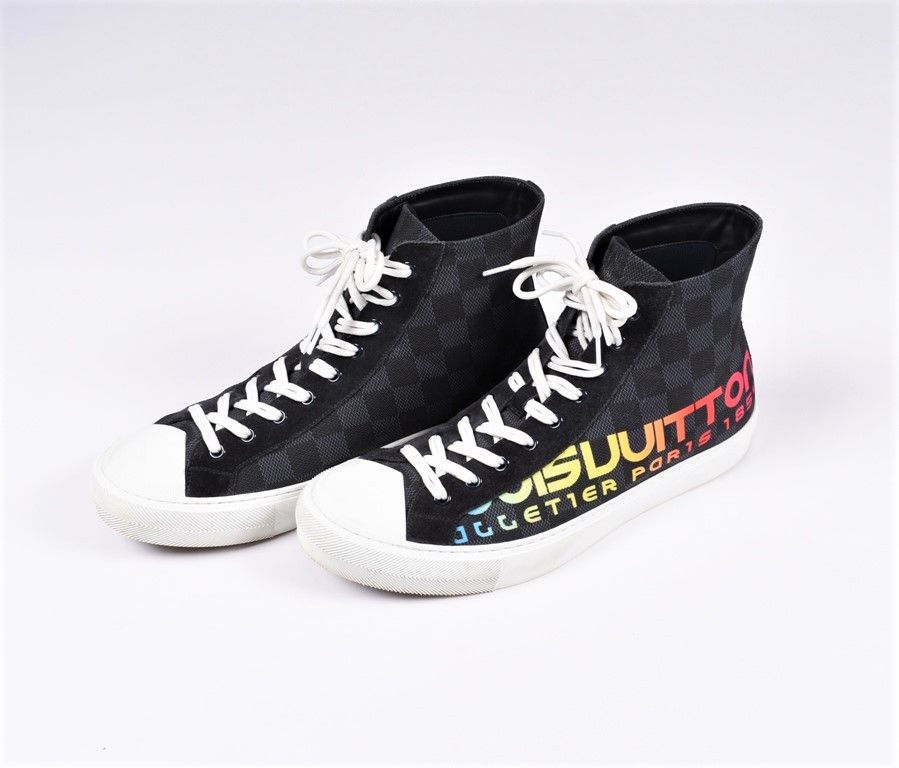 Louis Vuitton x Kim Jones Tattoo Men Canvas High Top Sneakers Size US 9.5 / EU 42-43 - 1 Thumbnail