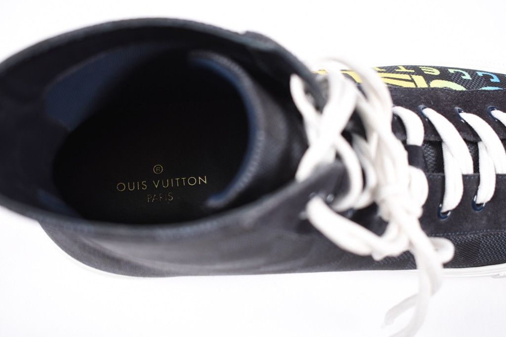 Louis Vuitton x Kim Jones Tattoo Men Canvas High Top Sneakers Size US 9.5 / EU 42-43 - 7 Thumbnail
