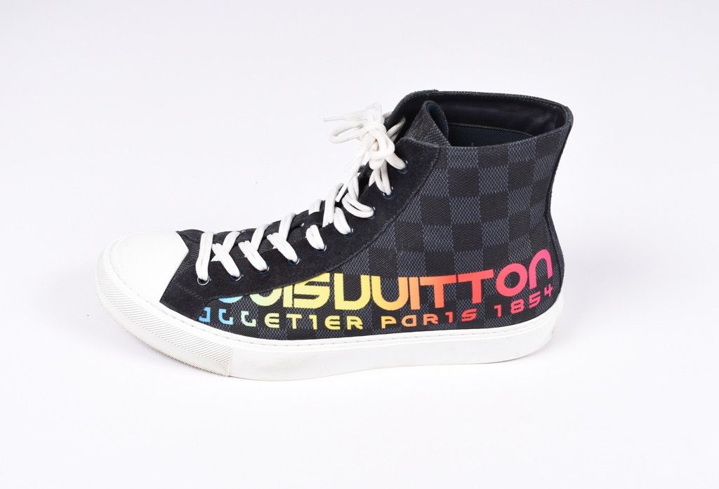 Louis Vuitton x Kim Jones Tattoo Men Canvas High Top Sneakers Size US 9.5 / EU 42-43 - 6 Thumbnail