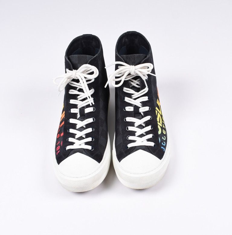 Louis Vuitton x Kim Jones Tattoo Men Canvas High Top Sneakers Size US 9.5 / EU 42-43 - 2 Thumbnail