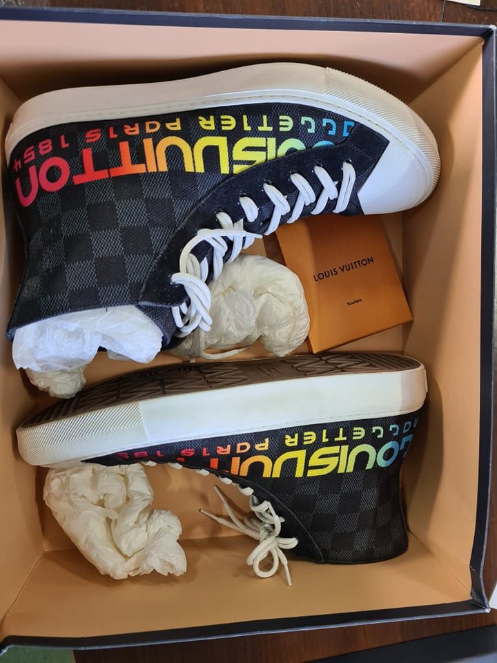 Louis Vuitton x Kim Jones Tattoo Men Canvas High Top Sneakers Size US 9.5 / EU 42-43 - 9 Thumbnail