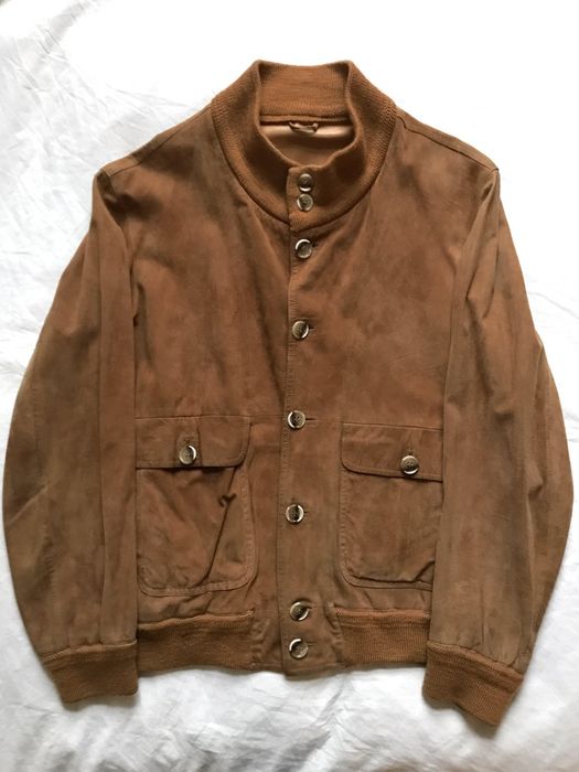 Isaia ISAIA Prototype Suede Bomber Jacket 38 | Grailed