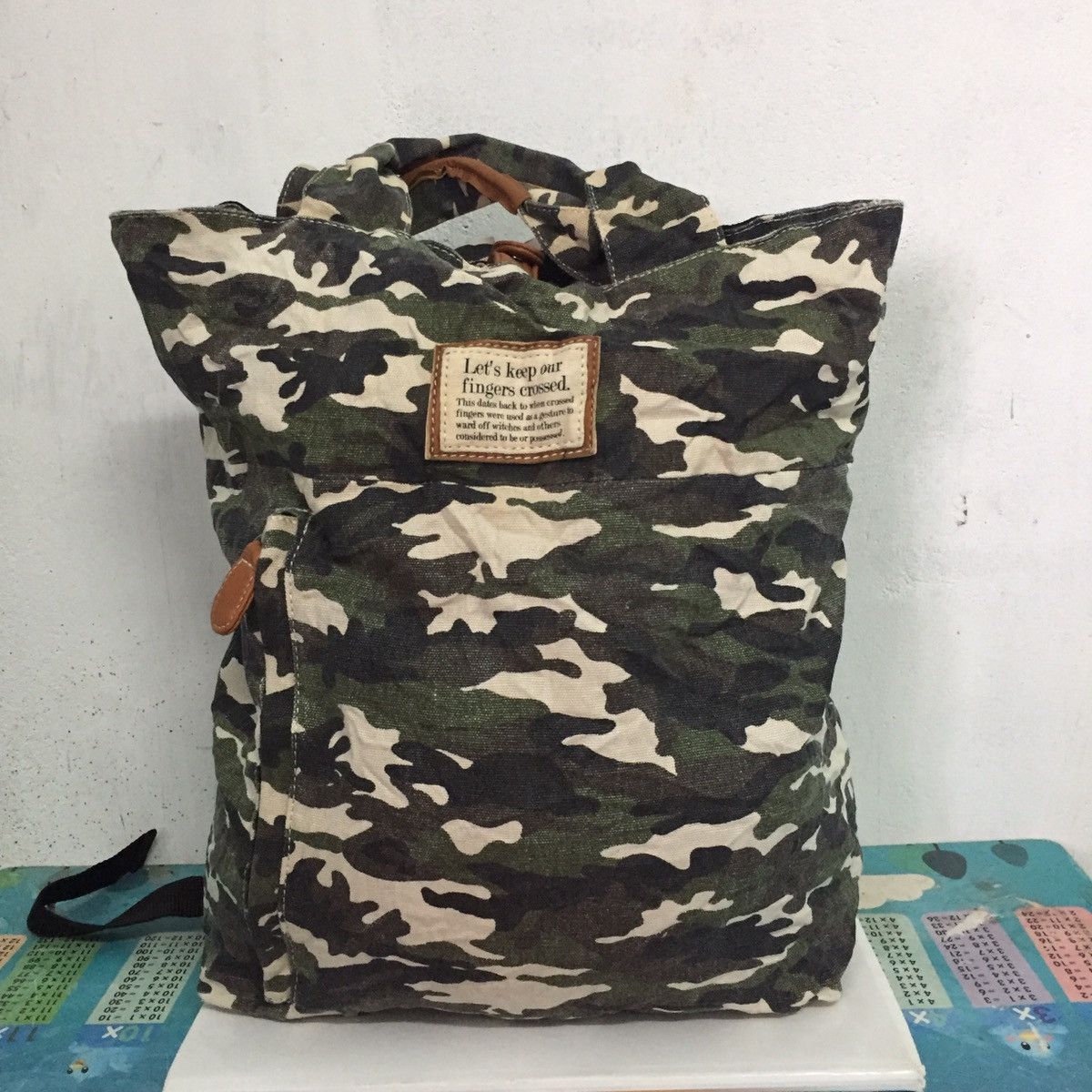 Japanese Brand Camo Army Printed Two Way Use Backpack/Tote Bag Size ONE SIZE - 1 Thumbnail