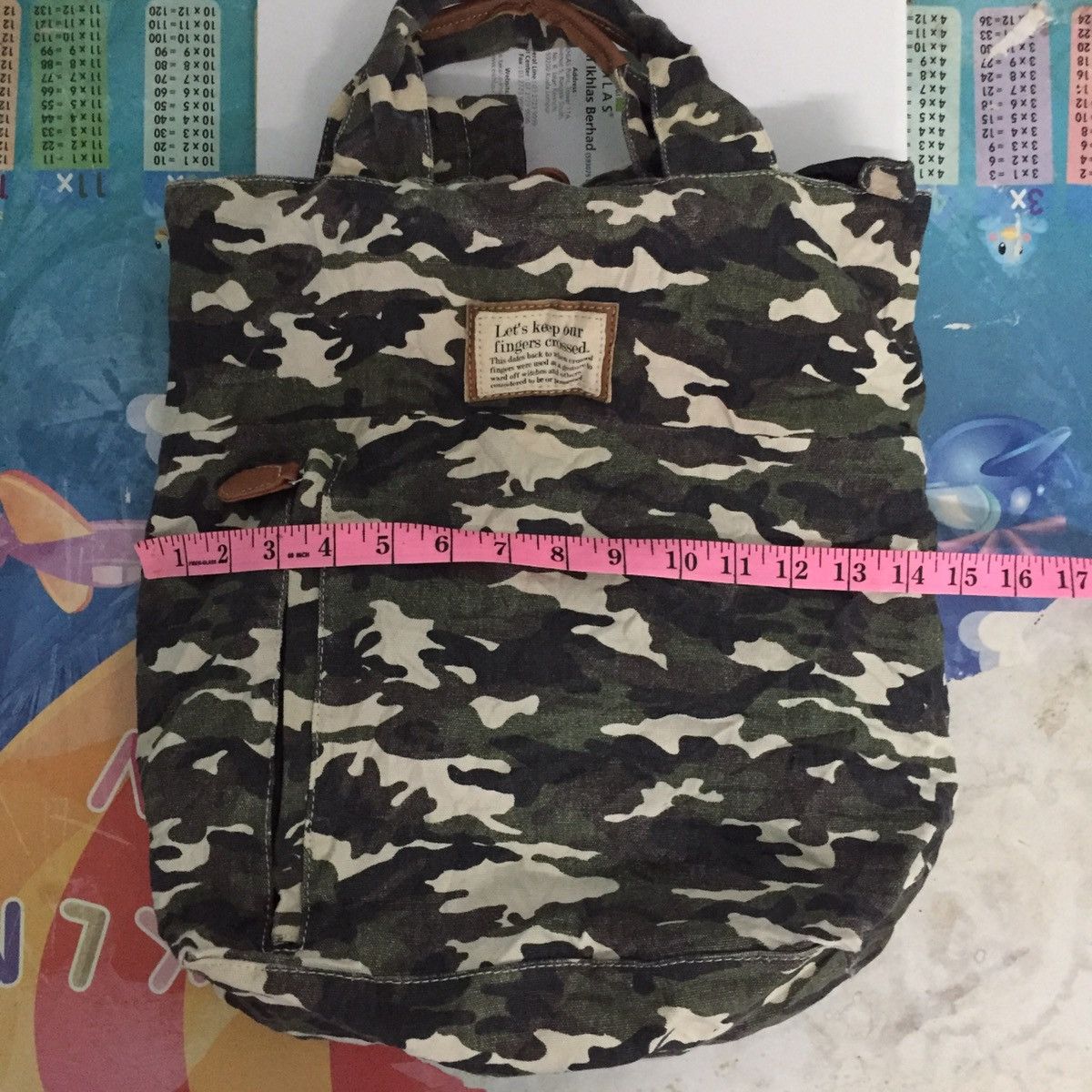 Japanese Brand Camo Army Printed Two Way Use Backpack/Tote Bag Size ONE SIZE - 15 Thumbnail