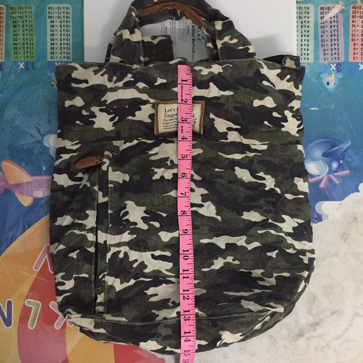 Japanese Brand Camo Army Printed Two Way Use Backpack/Tote Bag Size ONE SIZE - 16 Thumbnail
