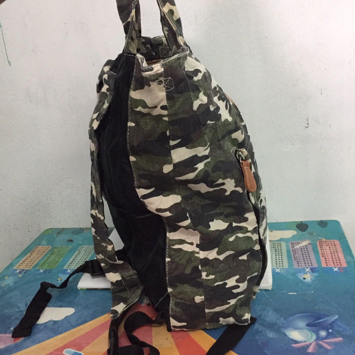 Japanese Brand Camo Army Printed Two Way Use Backpack/Tote Bag Size ONE SIZE - 7 Thumbnail