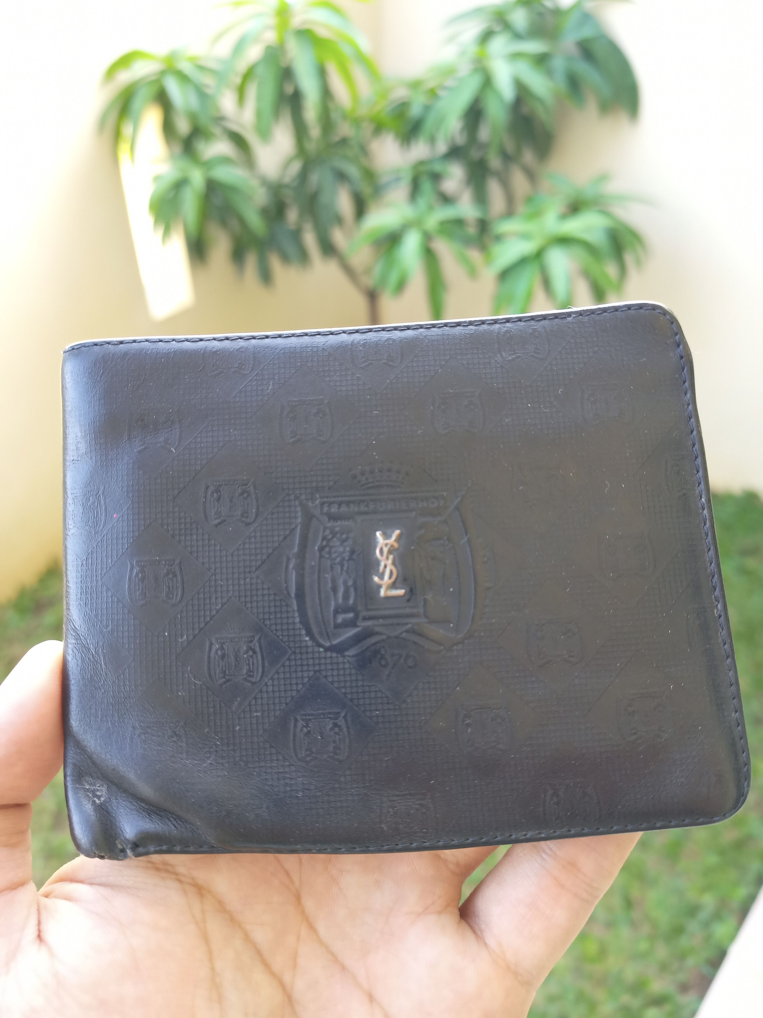 Vintage YSL Leather Wallet Monogram