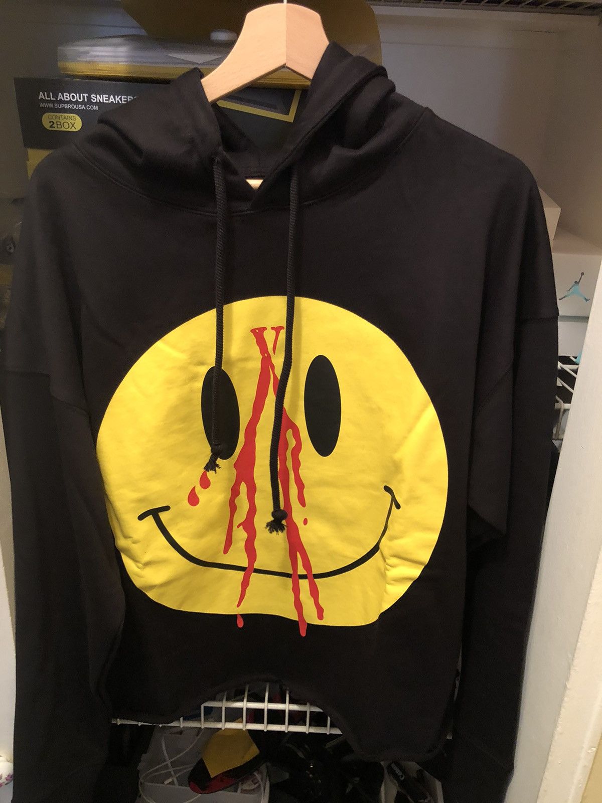 Vlone deals smiley hoodie