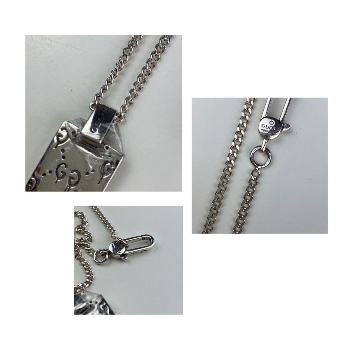 Gucci Gucci GG Ghost Monogram Sterling Silver Dog Tag Necklace Grailed
