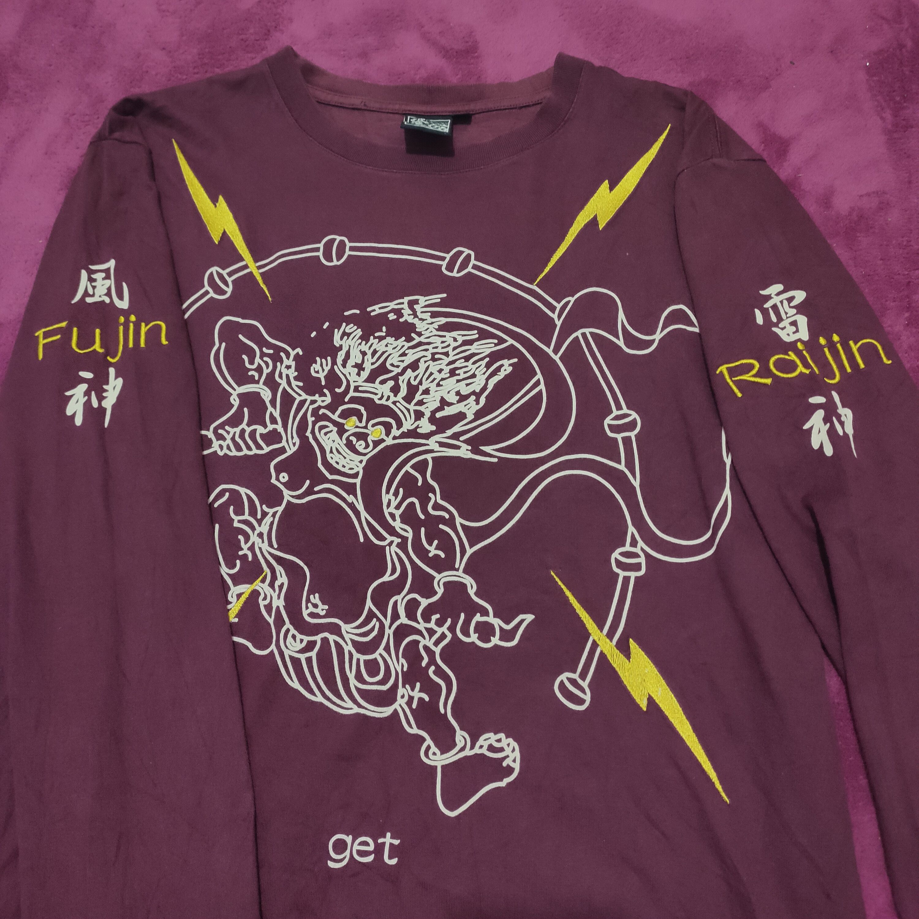 Japanese Brand No Wave No Life Fujin Raijin Japan God Long sleeve shirts Size US L / EU 52-54 / 3 - 4 Thumbnail