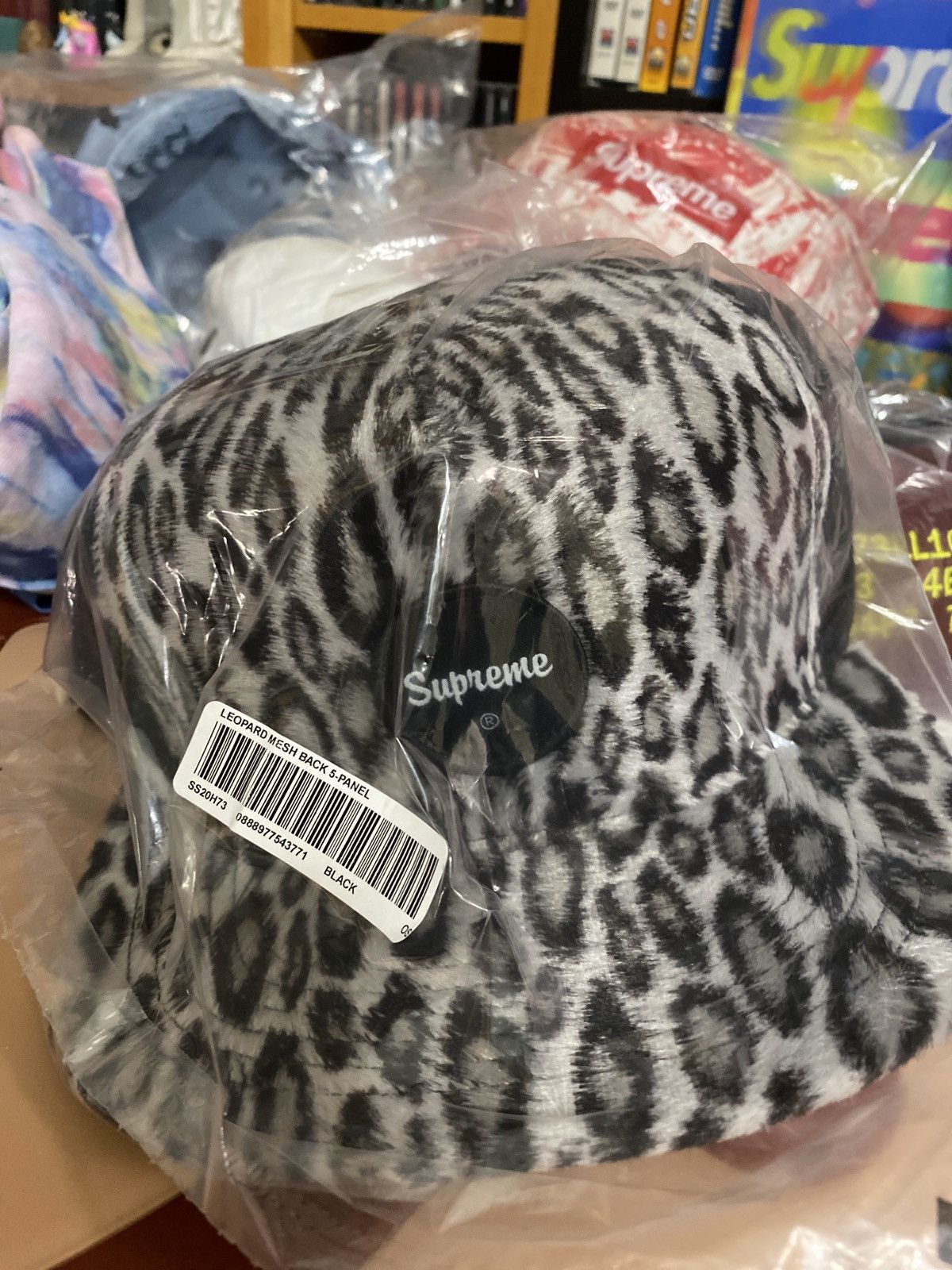 Supreme Supreme Leopard Mesh Back 5 Panel Hat blk | Grailed