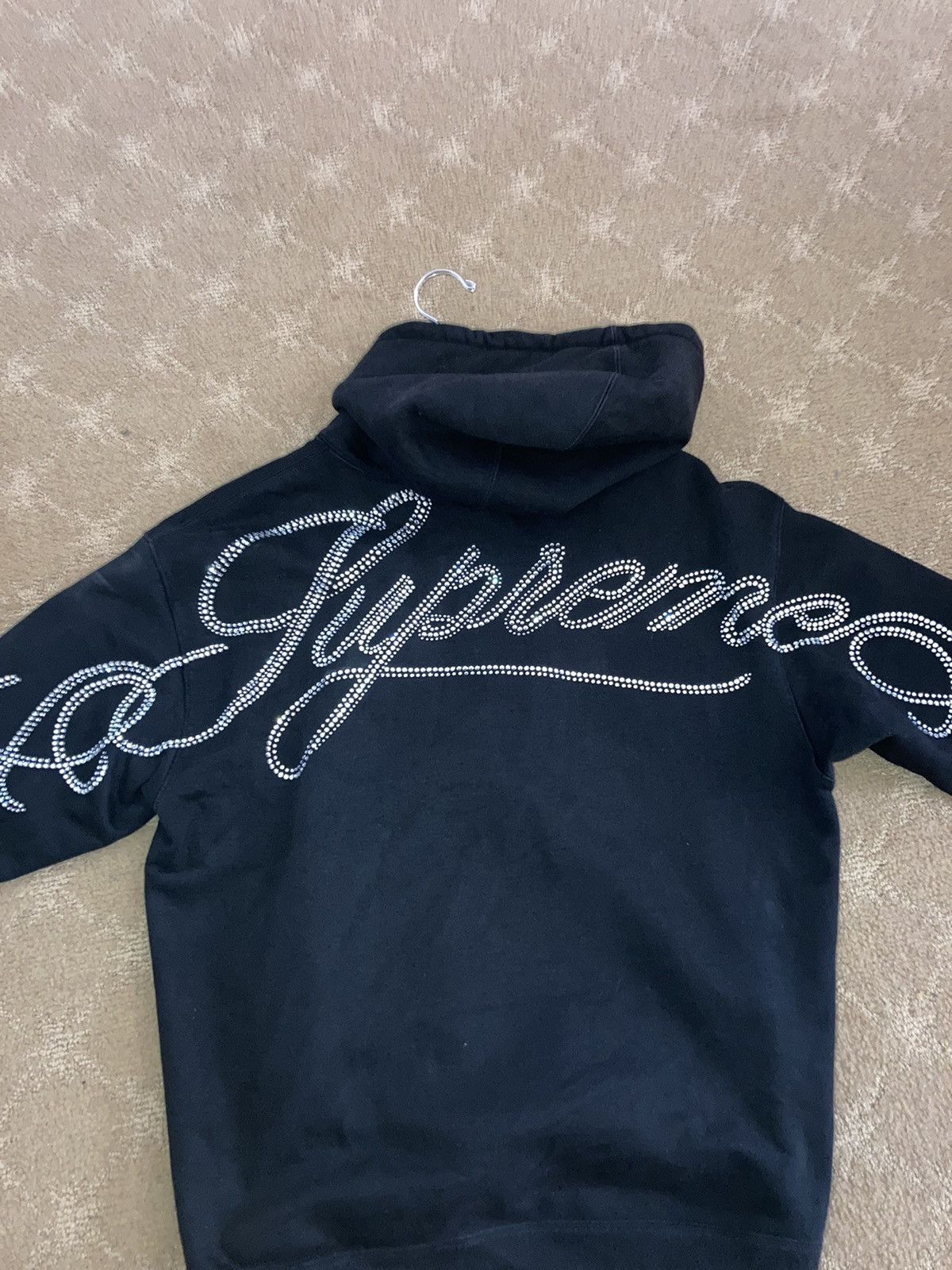 Supreme Supreme Rhinestone Script Hoodie | Grailed