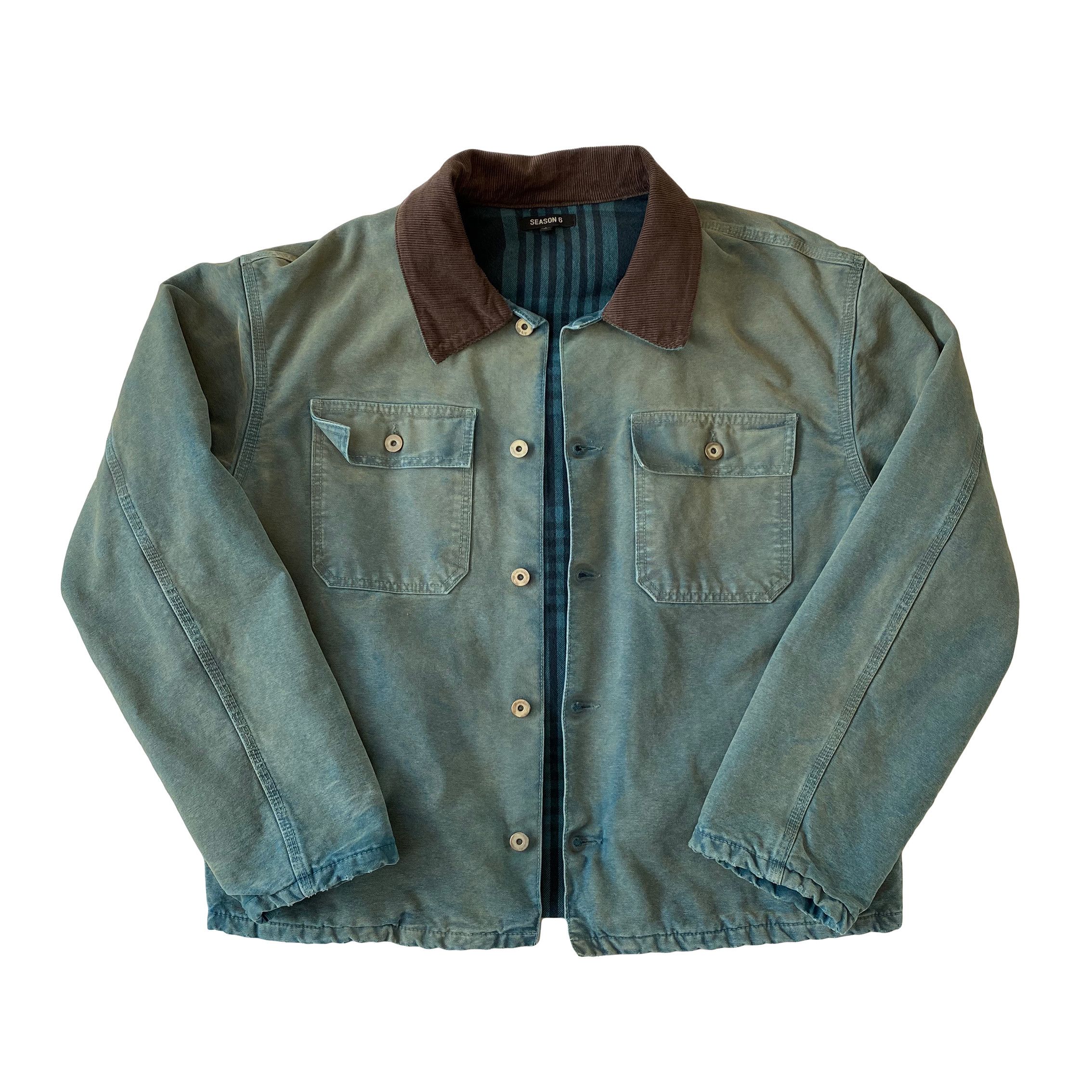Yeezy Season 6 Glacier Flannel-lined Canvas Jacket SZ Large