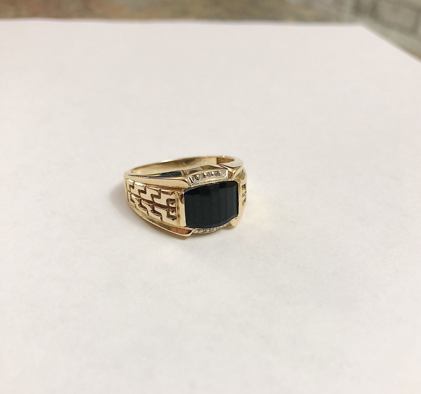 Other Vintage Greek Key Men’s Onyx Ring | Grailed