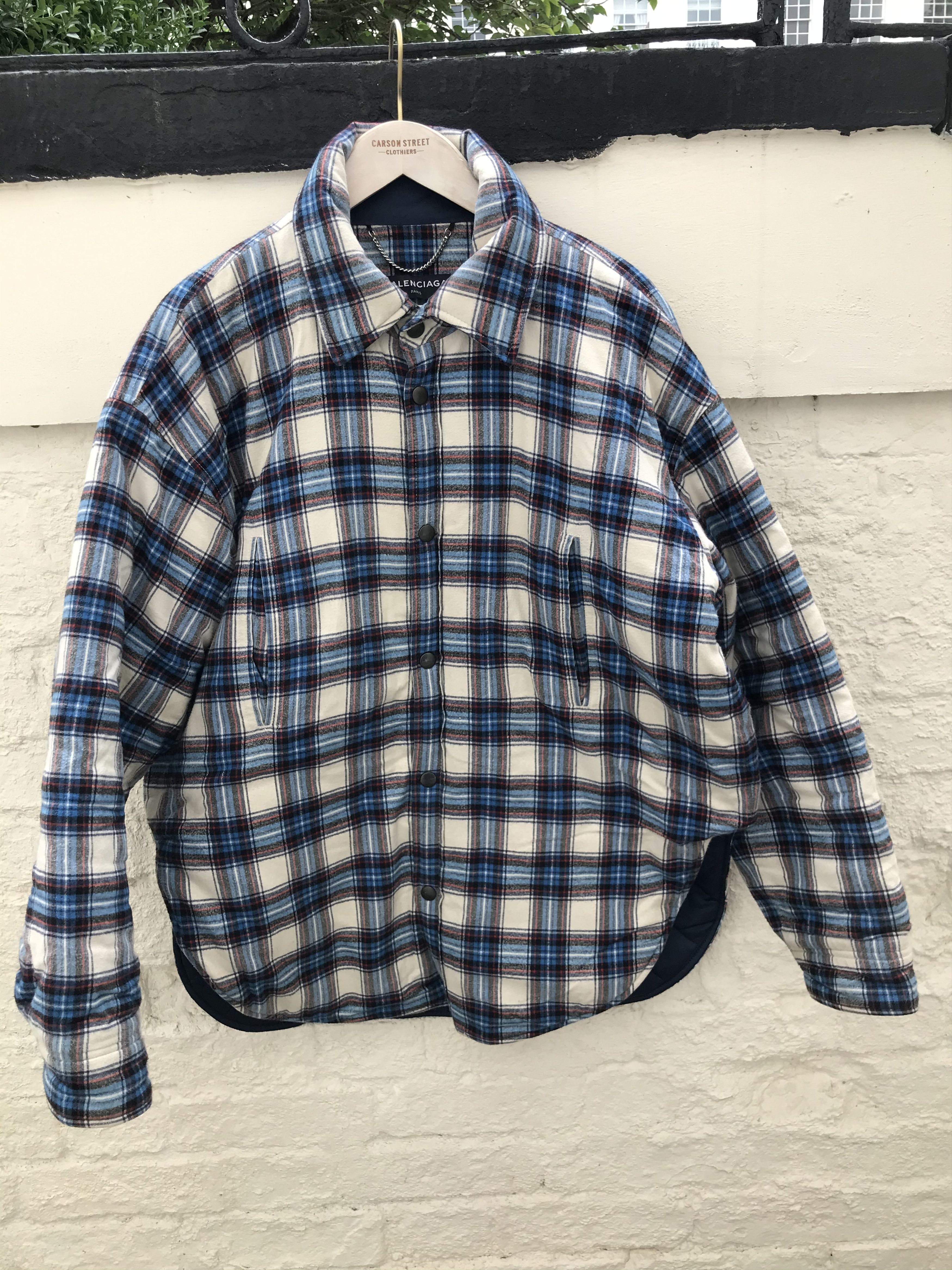 balenciaga padded flannel