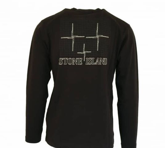 Stone Island Black Long Sleeve T-Shirt with Back Logo