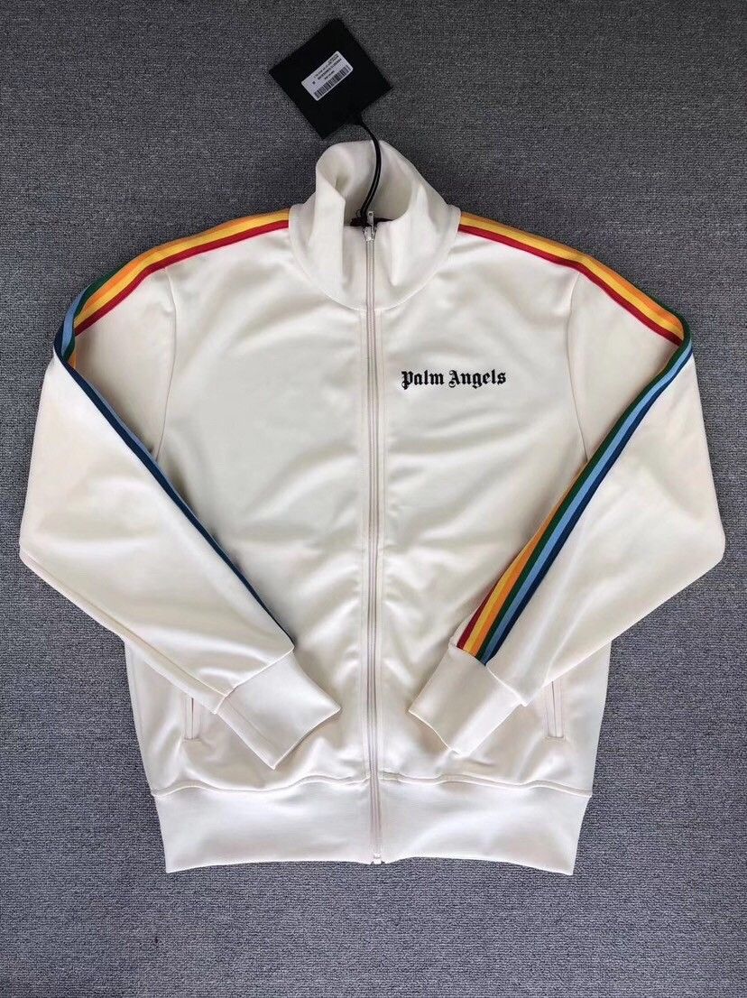 Palm Angels Track Jacket Blue & Green Flames Zip Up Size XXL RARE 100%  Authentic